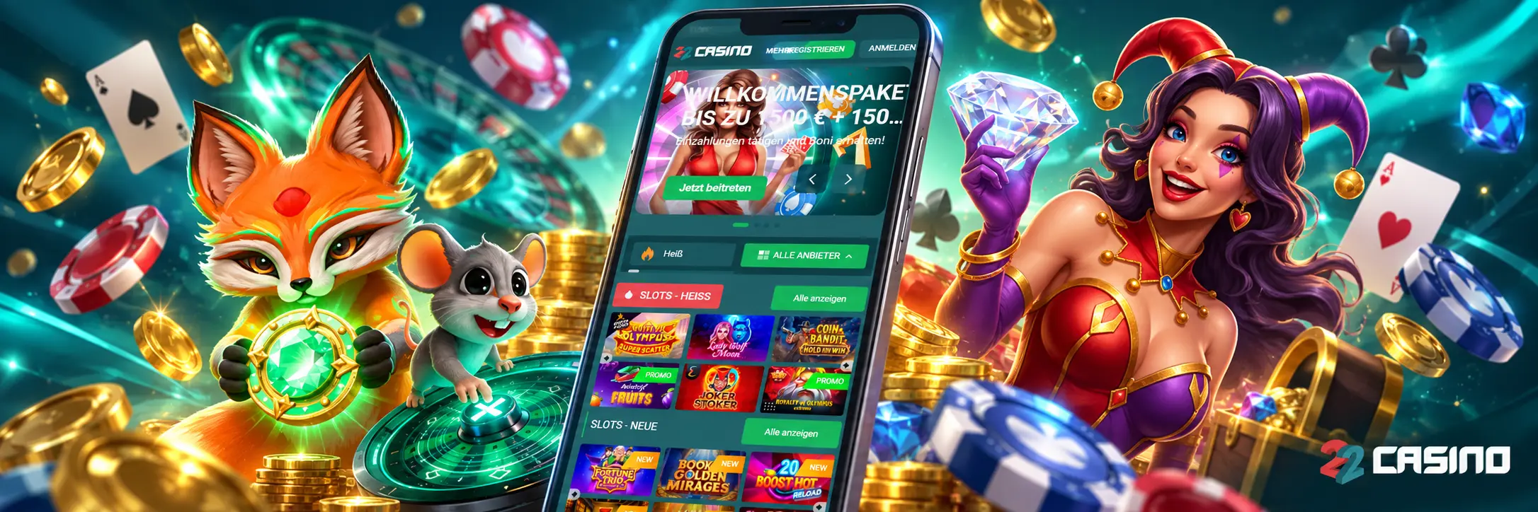 Wie starten Sie 22Casino Slots?