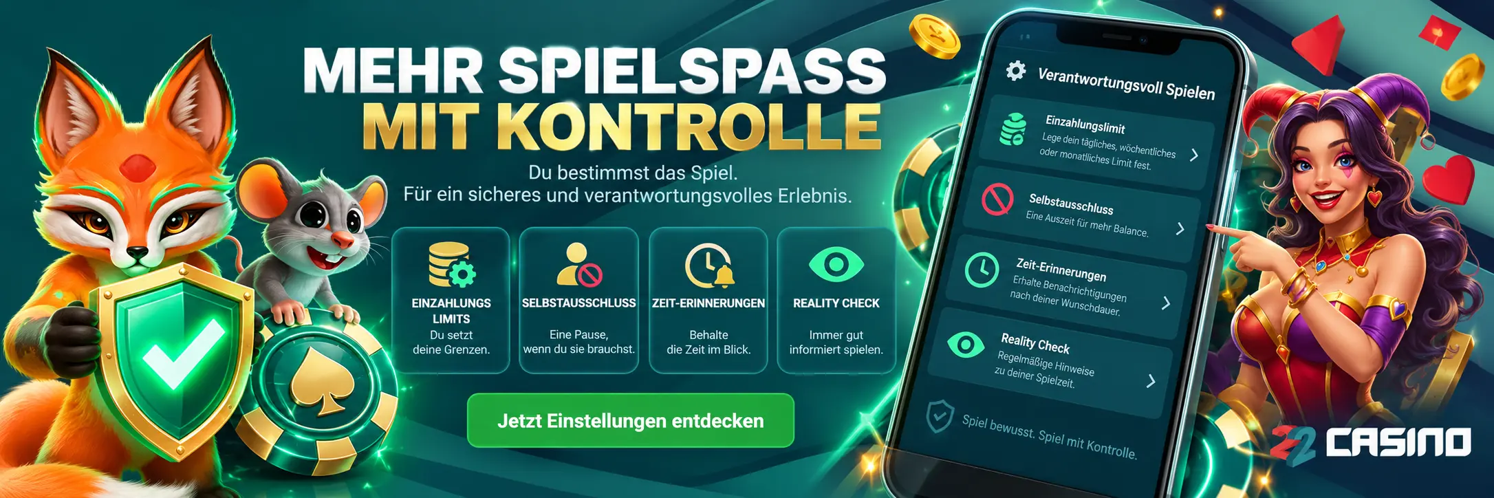 Wobei kann 22Casino helfen?